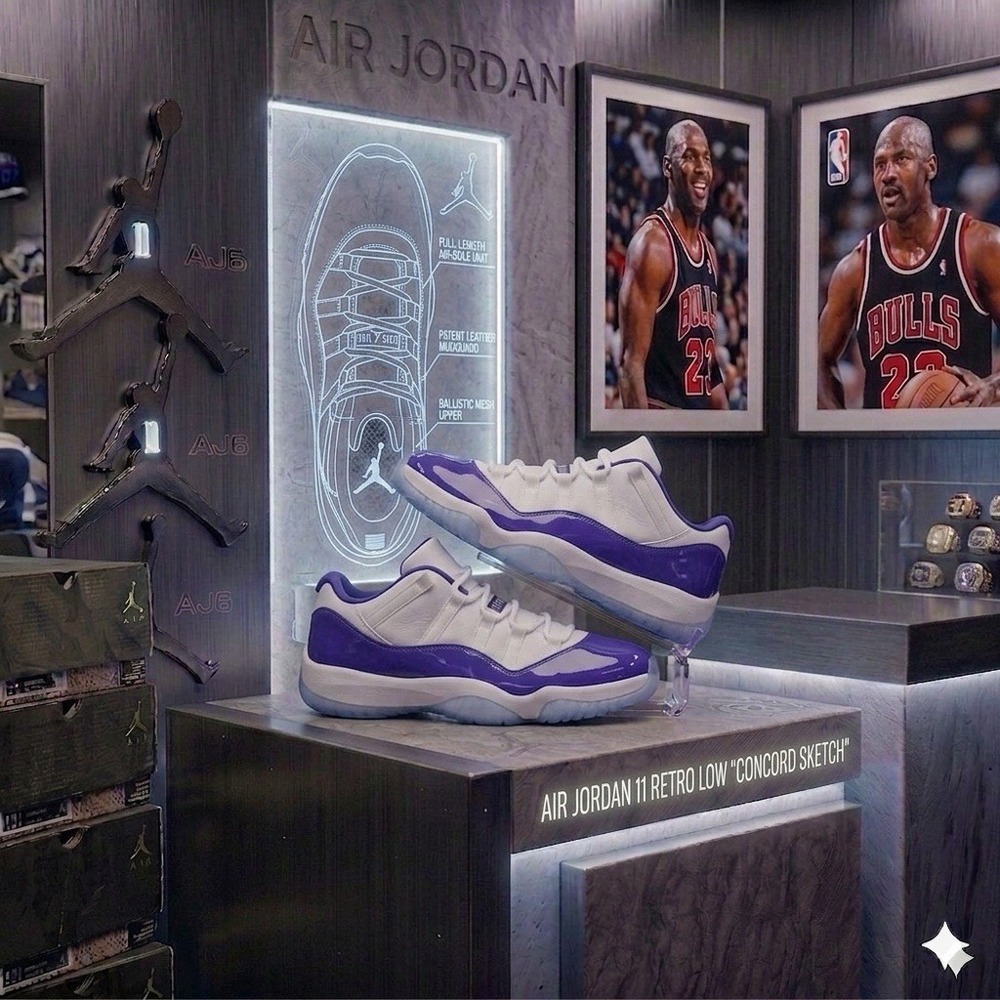Nike Air Jordan 11 Retro Low Concord Sketch 11.5W/10M AH7860-100‎ Authenticated!